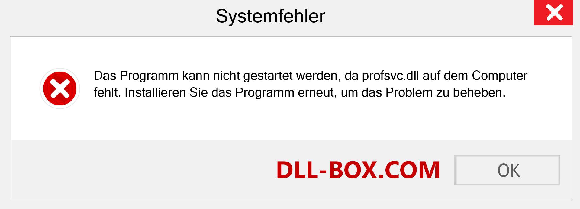 profsvc.dll-Datei fehlt?. Download für Windows 7, 8, 10 - Fix profsvc dll Missing Error unter Windows, Fotos, Bildern